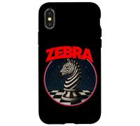 Cool Chess Horse in Zebra Style Illustration Graphic Designs Carcasa para iPhone X/XS