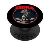 Cool Chess Horse in Zebra Style Illustration Graphic Designs PopSockets PopGrip Adhesivo