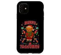 Cool Christmas Teddy Bear Illustration Graphic Designs Carcasa para iPhone 11