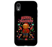 Cool Christmas Teddy Bear Illustration Graphic Designs Carcasa para iPhone XR