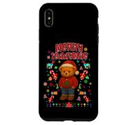 Cool Christmas Teddy Bear Illustration Graphic Designs Carcasa para iPhone XS MAX