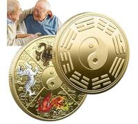 Cool Coin - Moneda Ching China, Moneda De La Cartera | Moneda estoica de Marc Aurelio, Moneda Portafelicidad de metal de Tai Chi Chino, Herramienta de raspado de Billetes de lotería, moneda