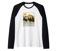 Cool Colorado The Rocky Mountains Illustration Graphic Camiseta Manga Raglan