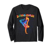 Cool Colorful Breakdancing & Hip Hop Music Graphic Designs Manga Larga