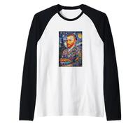 Cool Colorful Graffiti Van Gogh The Starry Night Street Art Camiseta Manga Raglan