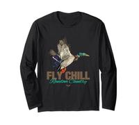 Cool Colorful Mallard Duck Fly Chill Random Country Graphic Manga Larga