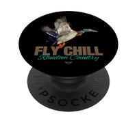 Cool Colorful Mallard Duck Fly Chill Random Country Graphic PopSockets PopGrip Adhesivo