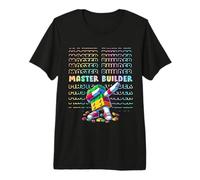 Cool Colorful Master Builder Dabbing Blocks Bricks Builder Camiseta Premium