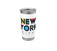 Cool Colorful New York City Illustration Graphic Design Vaso térmico de acero inoxidable de doble pared
