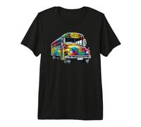 Cool Colorful Tie Dye School Bus Graphic Bus Driver Teacher Camiseta Premium