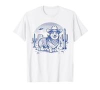 Cool Corgi Perro Vaquero Gracioso Camiseta