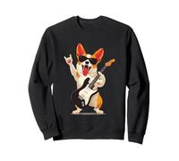 Cool Corgi Rock Music Dog Lover Divertido Gráfico Juguetón Trippy Sudadera