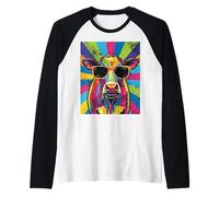 Cool Cow Pop Art For Men Women Dairy Farmer Farming Moo Cows Camiseta Manga Raglan