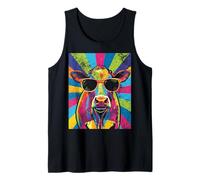 Cool Cow Pop Art For Men Women Dairy Farmer Farming Moo Cows Camiseta sin Mangas