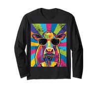 Cool Cow Pop Art For Men Women Dairy Farmer Farming Moo Cows Manga Larga