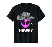 Cool Cowboy Hat Alien Howdy Space Western Disco Theme Camiseta