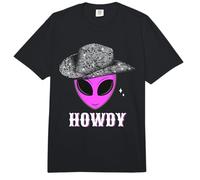 Cool Cowboy Hat Alien Howdy Space Western Disco Theme Comfort Colors Adult Heavyweight T-Shirt