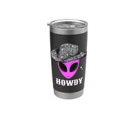 Cool Cowboy Hat Alien Howdy Space Western Disco Theme Vaso térmico de acero inoxidable de doble pared