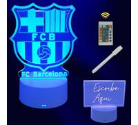 Cool&Cute Lámpara Barcelona 2 pantallas y 16 colores de luz, Lámpara led mesita del Barcelona+Pantalla Lisa para escribir. Mando distancia, cargador y lápiz mágico.Fútbol