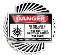 Cool Decals - Paquete de calcomanías de felpa para portátil | Danger Do Not Look At Electric Arc It Will Hurt Your Eyes (12 x 18 cm)