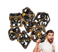 Cool Dice Set - Juego De Dados RPG Poliédricos Huecos | Equipo De Dados De Metal Único, Accesorios para Juegos De rol Familiares para Mazmorras Y Dragones, Hogar, Escuela, Dormitor