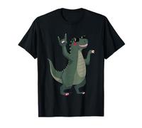 Cool Dinosaur T Rex Rock Mano Signo Punk Mascota Gráfico con Camiseta