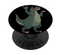 Cool Dinosaur T Rex Rock Mano Signo Punk Mascota Gráfico con PopSockets PopGrip Adhesivo