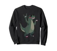Cool Dinosaur T Rex Rock Mano Signo Punk Mascota Gráfico con Sudadera