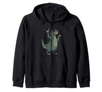 Cool Dinosaur T Rex Rock Mano Signo Punk Mascota Gráfico con Sudadera con Capucha