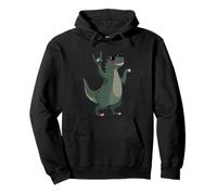 Cool Dinosaur T Rex Rock Mano Signo Punk Mascota Gráfico con Sudadera con Capucha