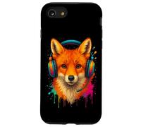 Cool DJ Fox Divertido DJ Zorro Disk Jockey Good Vibes Carcasa para iPhone SE (2020) / 7 / 8