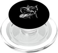 Cool Doberman Sacando la Lengua Fuera en Cara Juguetona Desafío PopSockets PopGrip para MagSafe