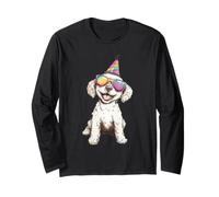 Cool Dog in Party Hat Gafas de Sol Alegre canino Manga Larga
