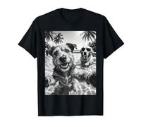 Cool Dogs Pool Party - Diseño de Medio Tono Verde Brillante Camiseta