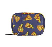 Cool Doodle Pizza - Pastillero de viaje para 7 días, semanal, pequeño, organizador compacto con cremallera