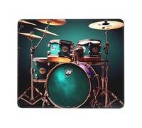 Cool Drum Set - Alfombrilla de mouse cuadrada, impermeable, antideslizante, base de goma, para oficina, ordenador portátil