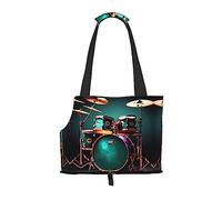 Cool Drum Set Print Pets Dogs Carrier Bags Puppy Carrier Dog Walking Bags for Small Dogs and Cat and Rabbit