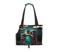Cool Drum Set Print Pets Dogs Carrier Bags Puppy Carrier Dog Walking Bags for Small Dogs and Cat and Rabbit