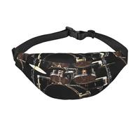 Cool Drum Set - Riñonera cruzada ajustable, riñonera grande, bolsa de viaje unisex, Black, Talla única, Mochila informal