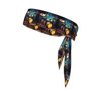 Cool Drums - Conjunto de cinta deportiva para la cabeza, para playa, verano, tropical, banda para el sudor, para hombres y mujeres, elástica, para correr
