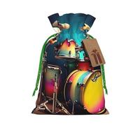 Cool Drums Set - Bolsa de Navidad con estampado de Navidad, saco de regalo de Navidad para decoración de temporada