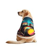 Cool Drums Set - Conjunto de mangas estampadas para perro, ropa divertida para mascotas, lavable a máquina, chaleco para perros medianos y grandes