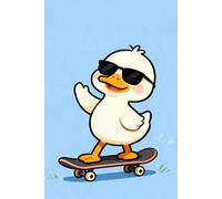 Cool Duck Notebook: Funny Skateboard Duck Journal for Kids and Teens