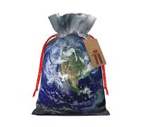 Cool Earth Planet Ocean Storm - Bolsa resistente con cordón, perfecta para regalos, viajes y uso diario con etiquetas de regalo Kraft