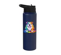 Cool English Bulldog Art for Men Women Kids English Bulldog Stainless Steel Insulated Water Bottle