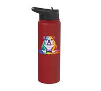 Cool English Bulldog Art for Men Women Kids English Bulldog Stainless Steel Insulated Water Bottle