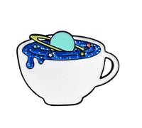 Cool esmalte planeta taza mujeres camisa vaquera broche solapa broche botón insignia de la joyería blanco nuevo lanzado insignia conveniente Handled