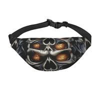 Cool Evil Skull - Riñonera ajustable con diseño de calavera malvada, riñonera grande de viaje, unisex, Black, Talla única, Mochila informal