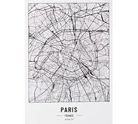 Cool Factory 2 pósteres A3 de mapa de la ciudad, color blanco y negro, papel de 250 g, imágenes para salón y dormitorio, muchos motivos urbanos, idea de regalo ideal, sin marco, póster de Roma y París