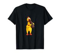 Cool Famous Yellow Rubber Chicken Cartoon Toy Eats Chocolate Camiseta
